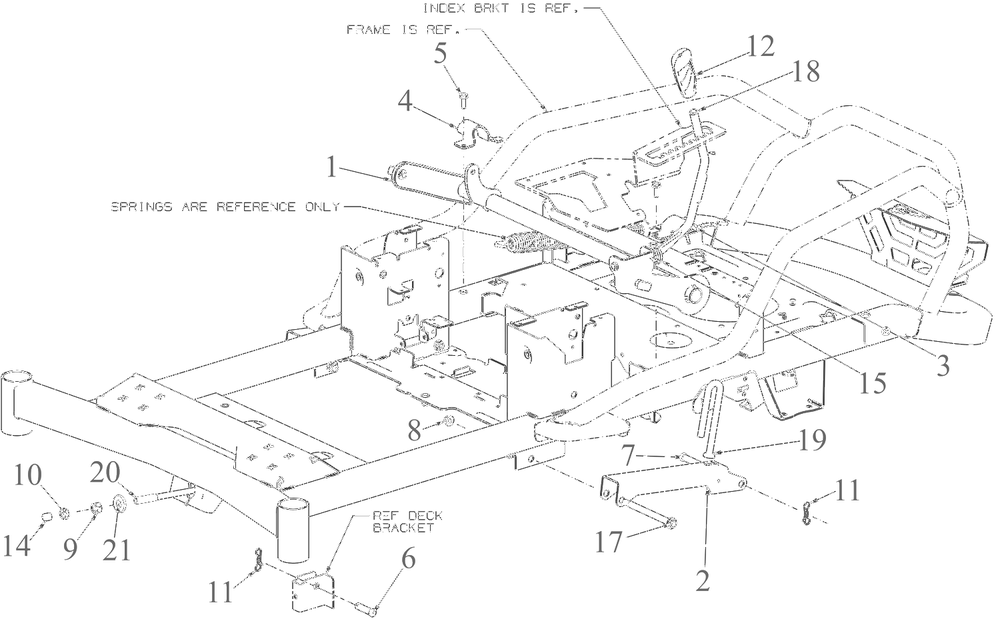 Deck Lift Diagram and Parts List for 2022 Yard Machines Lawn Tractor